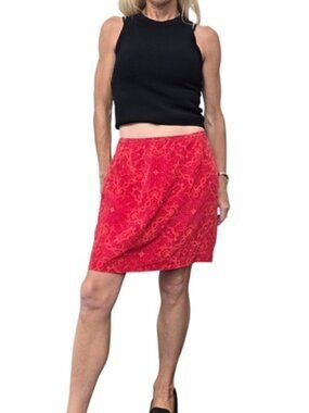 Vintage Y2K Studio G 100% Silk Paisley Mini Skirt Size 10